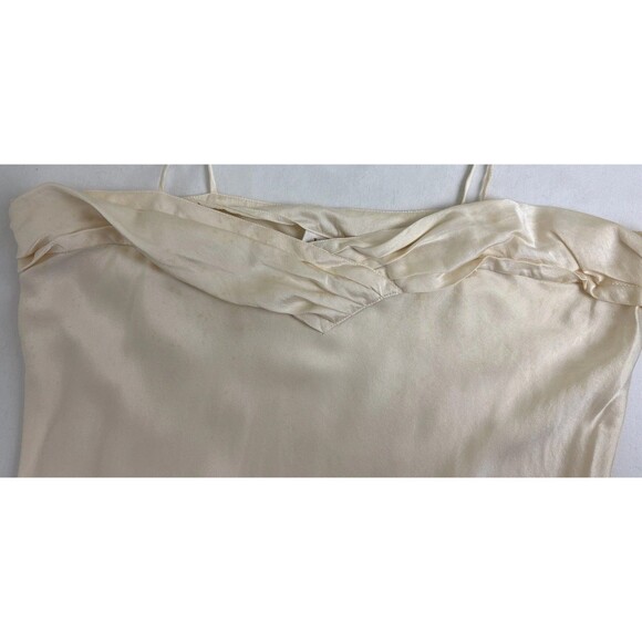 Vintage 90s Victoria Secret Gold Label 100% Silk Slip Midi Dress Large Cream - Picture 5 of 15